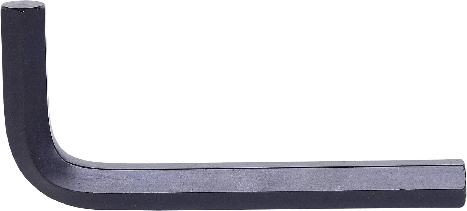 L-förmiger Inbusschlüssel aus Metall auf weißem Hintergrund. Werkzeuge für den Einsatz bei Schraubarbeiten.