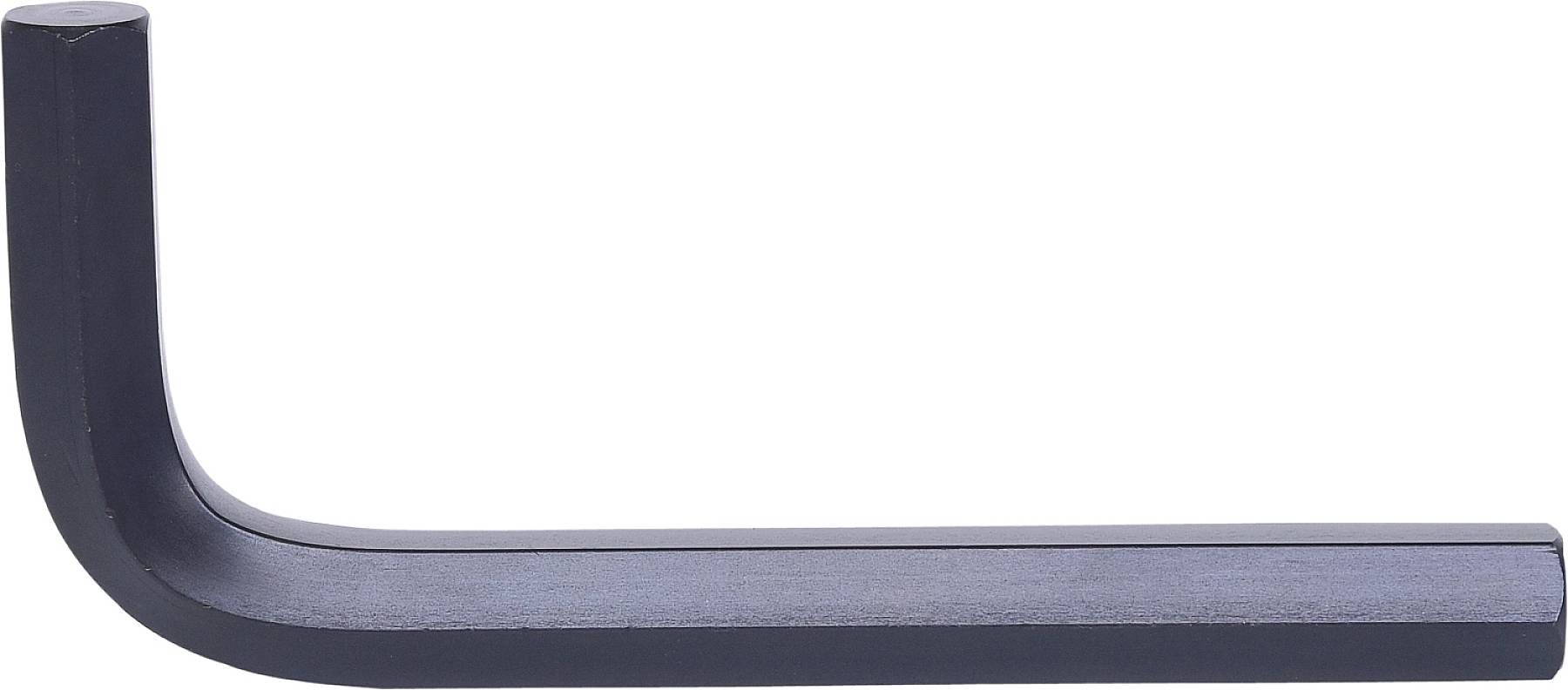 Ein Inbusschlüssel aus Metall in L-Form, oft verwendet zum Anziehen oder Lösen von Schrauben mit Innensechskant.