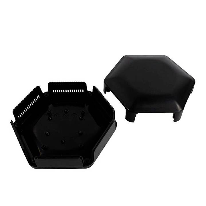 Camdenboss CBHEX1-33-BK Universal-Gehäuse 146 x 130 x 45 ABS Kunststoff Schwarz 25St.