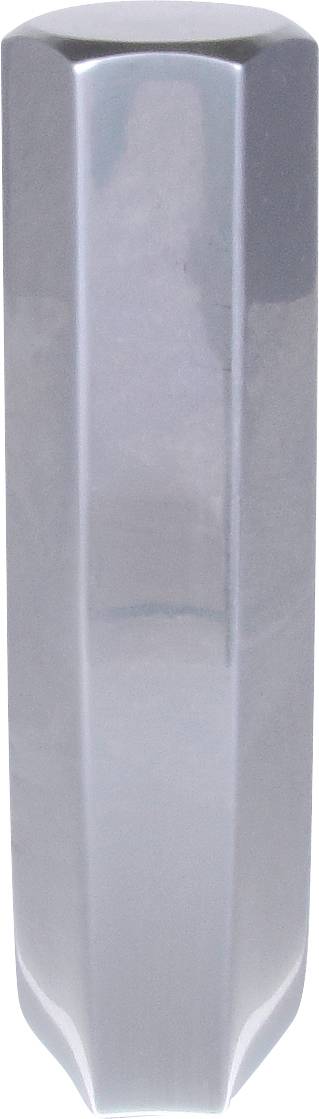 Langer, sechseckiger Metallstab, silberfarben, mit glatter Oberfläche.