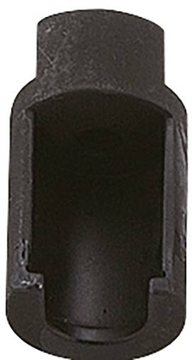 Schwarzes Metallteil mit zylindrischer Form und hohlem Inneren, möglicherweise ein Verbindungselement oder Adapter in mechanischen Anwendungen.