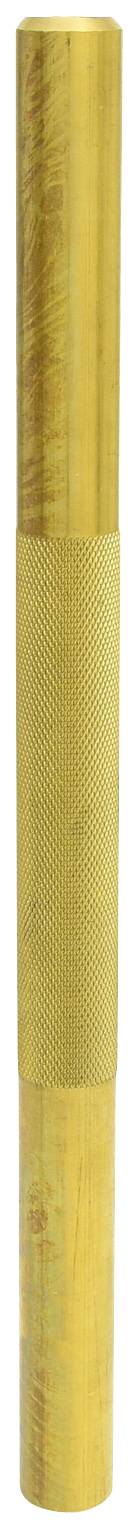 Goldener Metalldübel mit strukturiertem Mittelstück. Glänzende Oberfläche, zylindrische Form, geeignet für Bauanwendungen.