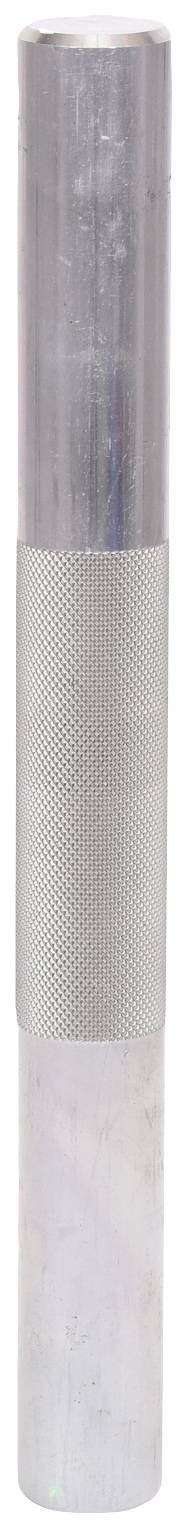 Metallstück mit strukturiertem Griff in der Mitte, zylindrische Form.