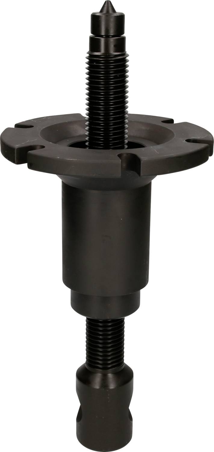 Ein schwarzer Abzieher mit Schraubgewinde, geeignet für den Einsatz in mechanischen oder technischen Reparaturen und Montagen.