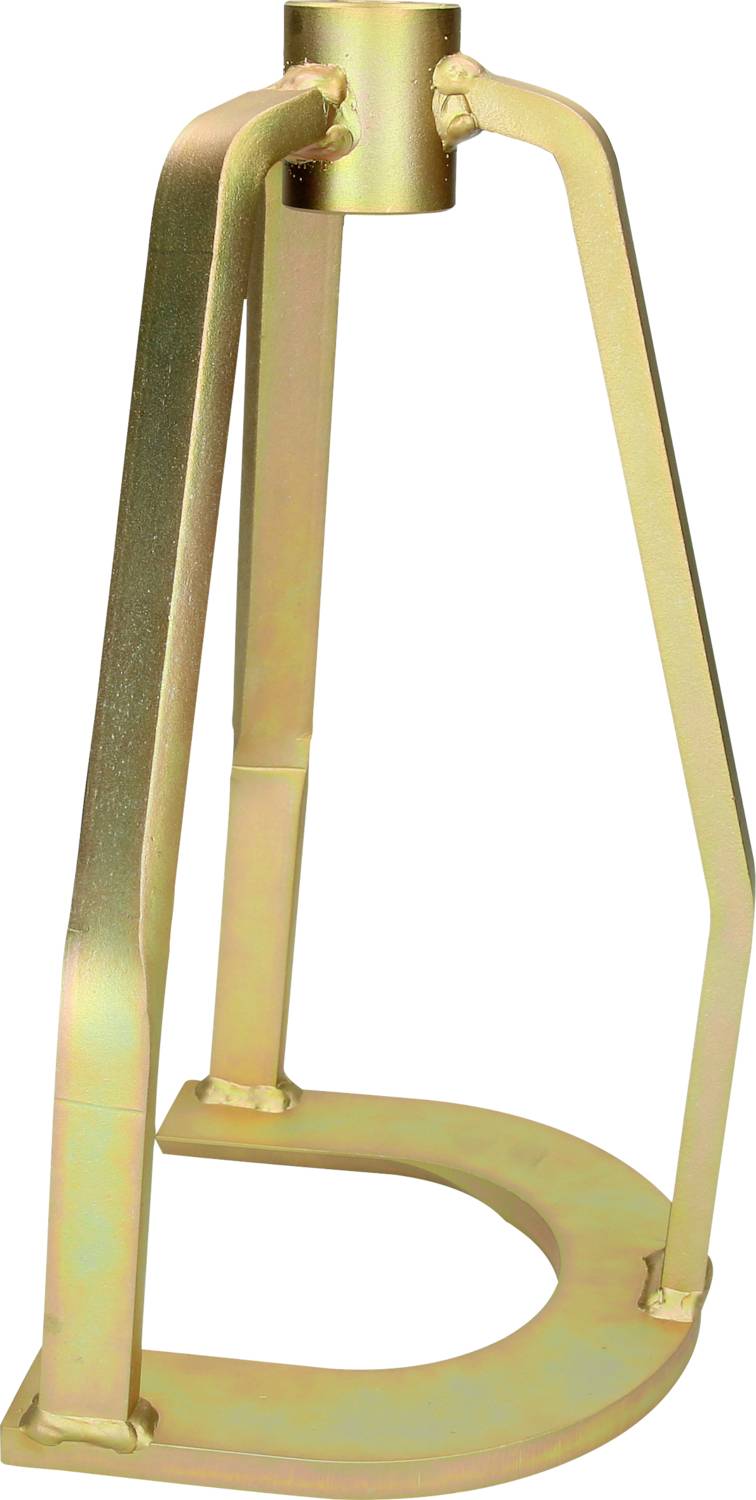 Metallgerät in gebogener Form mit goldener Beschichtung, das stabilisierende oder unterstützende Zwecke erfüllen könnte.
