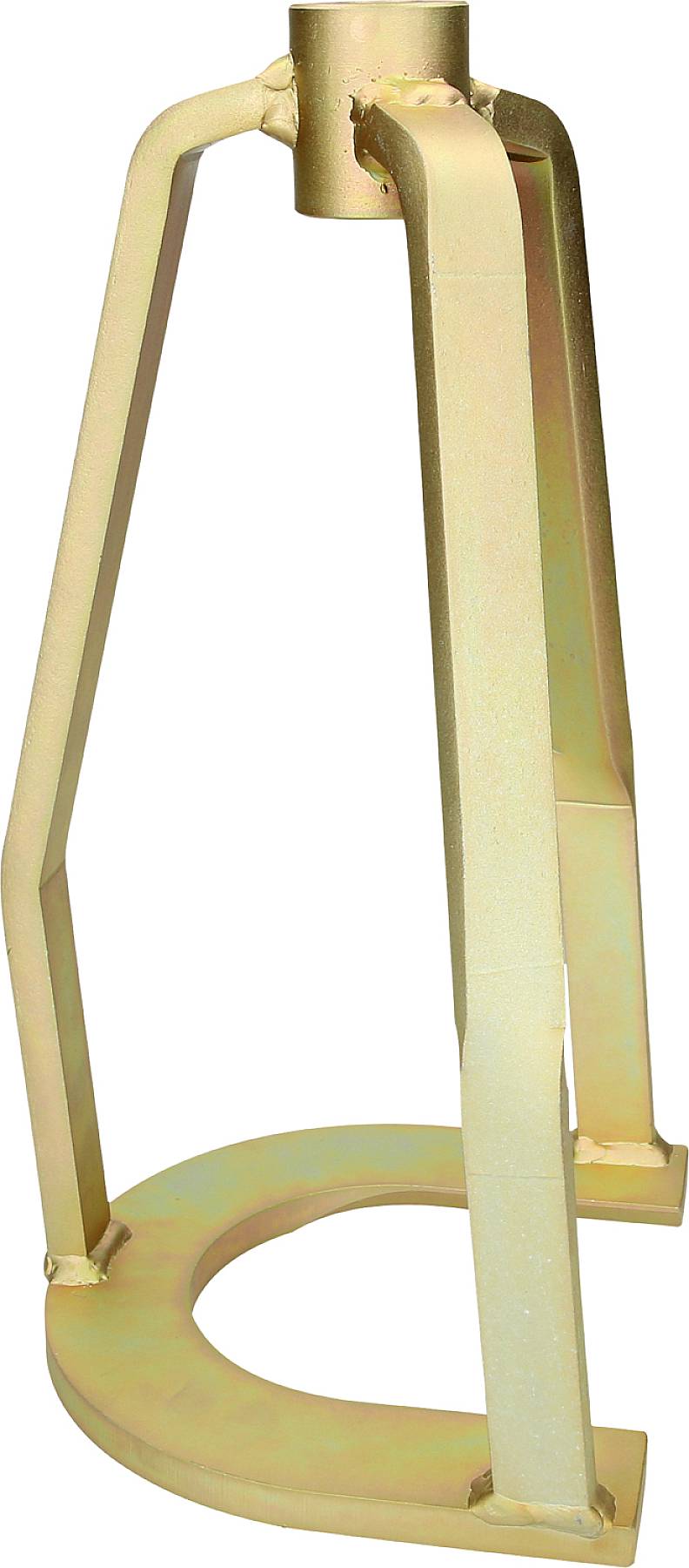 Metallständer in goldener Farbe, zur stabilen Lagerung oder Halterung von zylindrischen Objekten konzipiert.