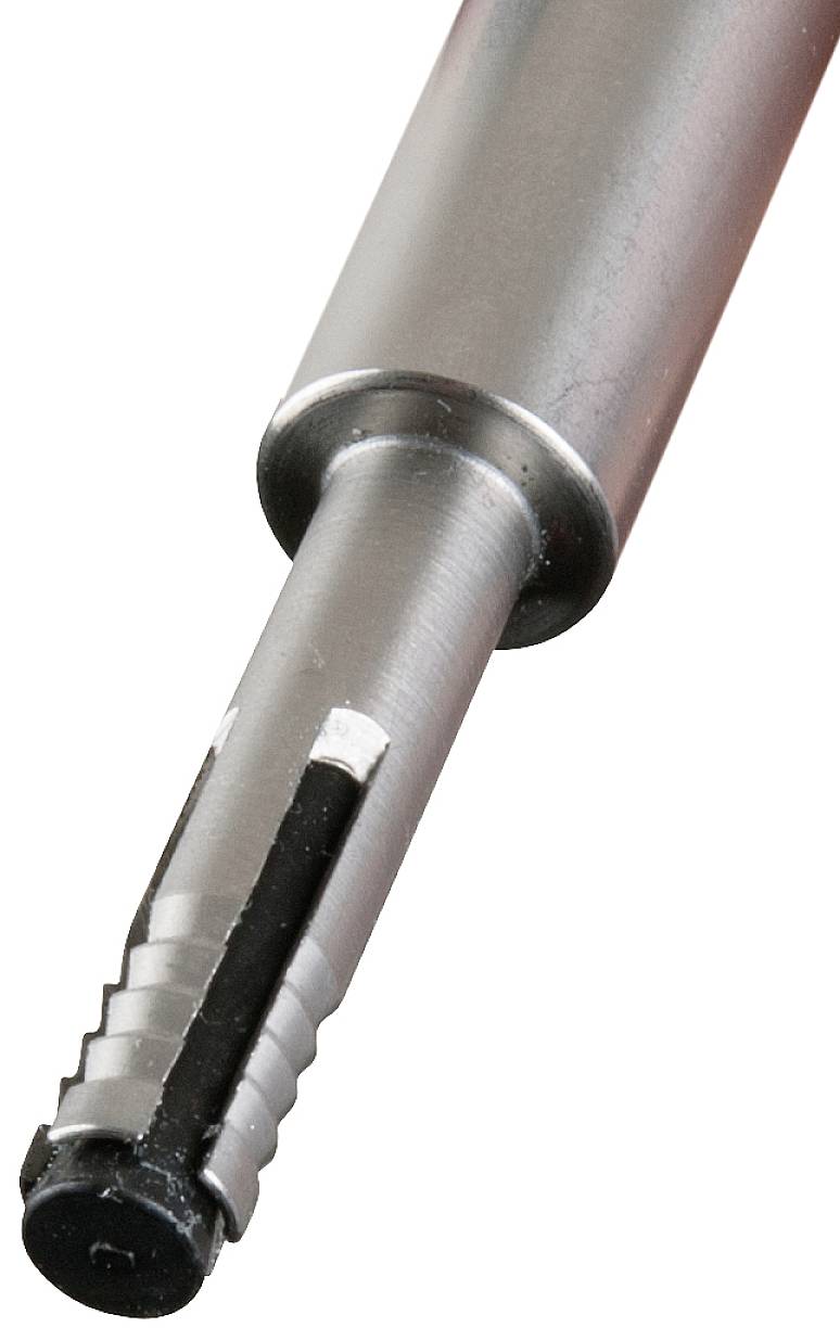 Metallischer Bohrer mit scharfer, spiralförmiger Kante und zylindrischem Schaft, geeignet für präzises Bohren in harte Materialien.