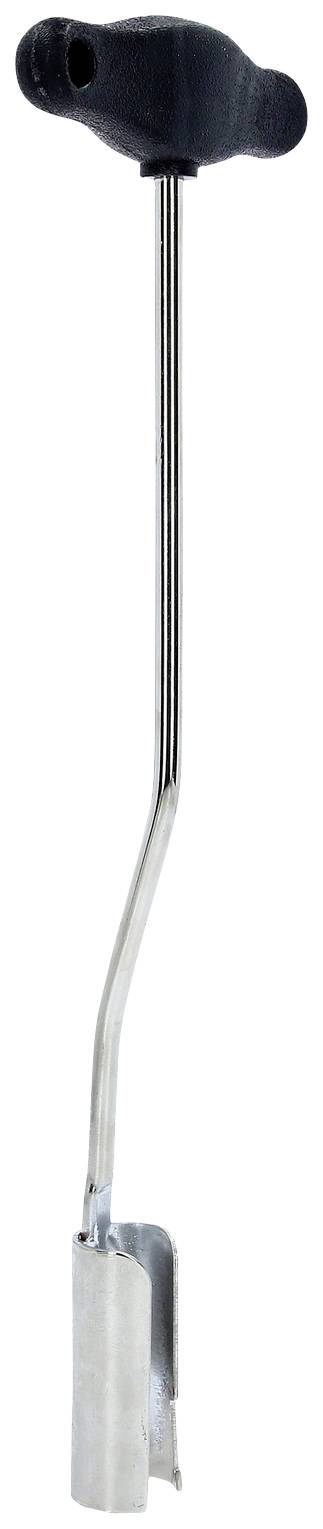 Metallischer T-Griff-Werkzeug für Probenahmen von Erdboden oder Material, langer Stiel mit gebogener Spitze zum Bohren.