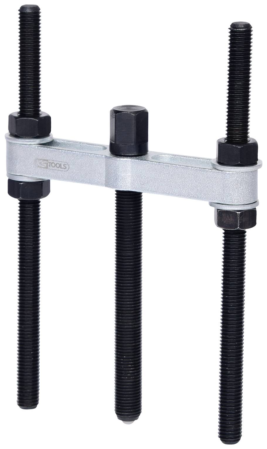 Ein dreischneidiger Abzieher mit drei langen Schrauben, ideal zum Abziehen festsitzender Zahnräder oder Riemenscheiben in technischen Anwendungen.