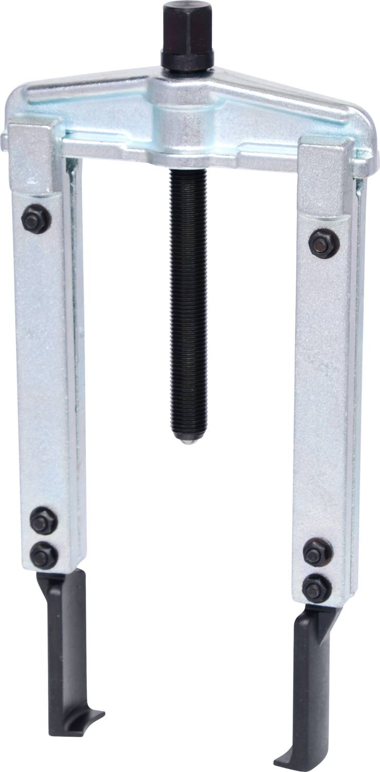 Zweibeiniger Abzieher mit mittlerer Spindel, Metallkonstruktion, zur Demontage von Lagern oder ähnlichen Bauteilen geeignet.