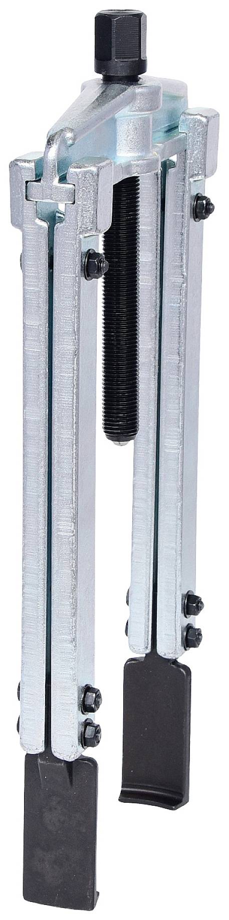Ein Dreiarm-Abzieher aus Metall, verwendet zur Entfernung festsitzender Teile wie Zahnräder oder Lager in mechanischen Anwendungen.