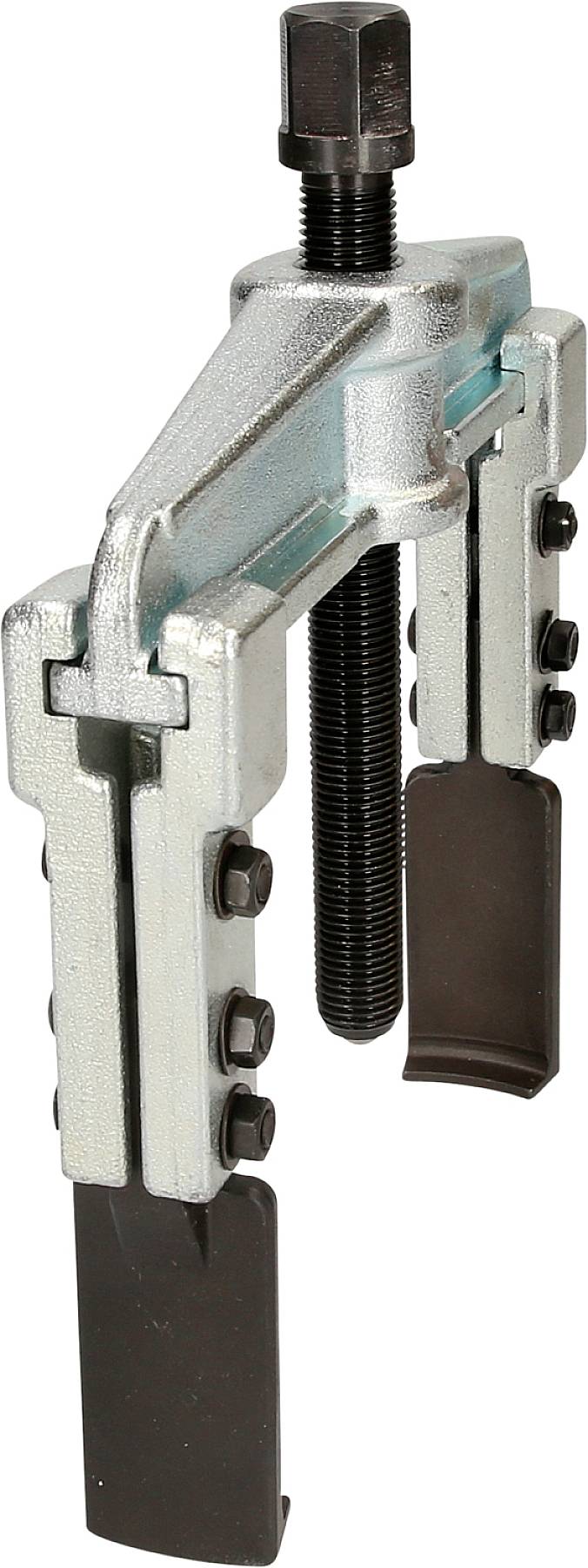 Abzieher-Werkzeug aus Metall mit Schraubmechanismus und zwei Armen zum Entfernen von Lagern oder Zahnrädern.