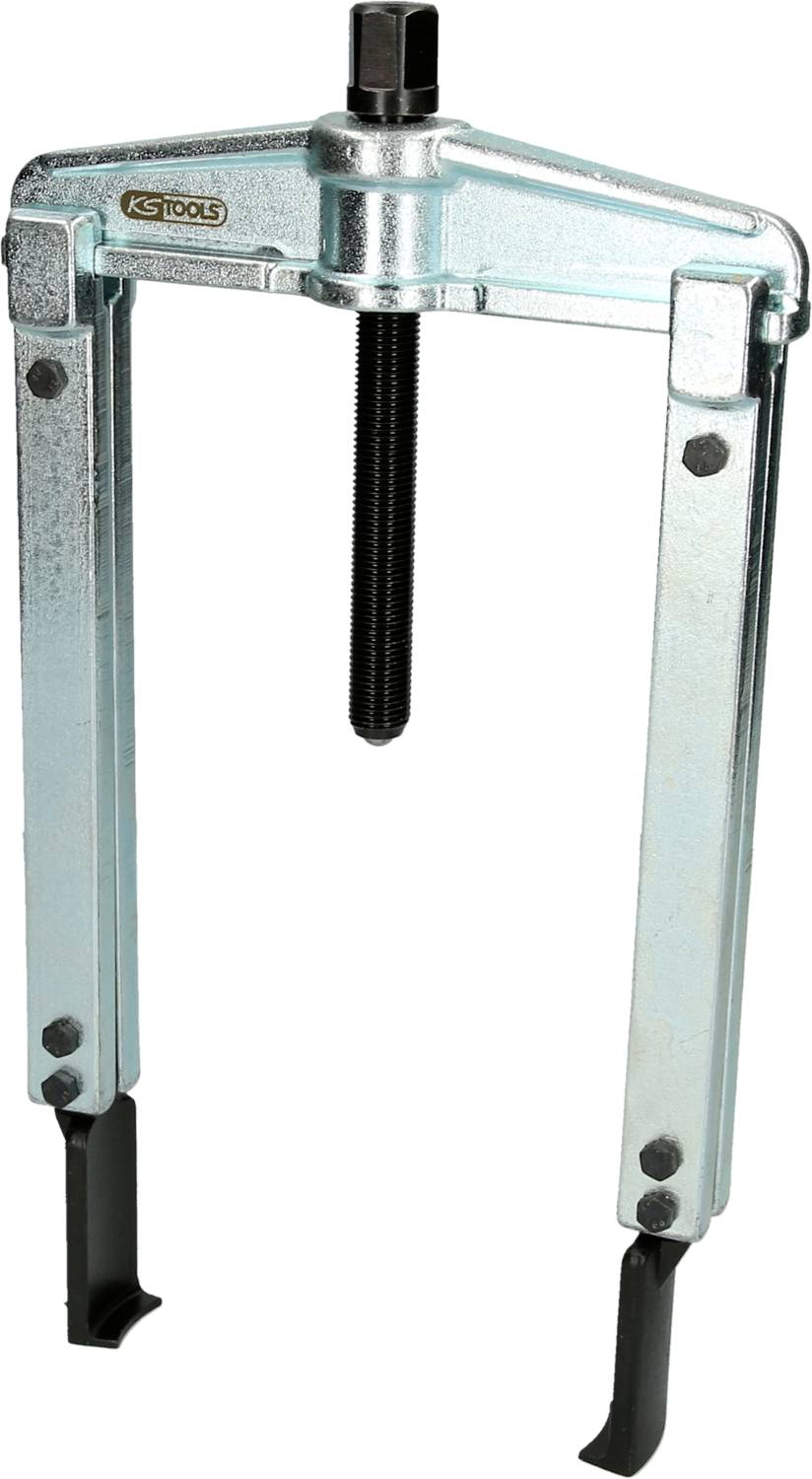 Abzieher mit zwei Armen und mittlerer Schraube aus Metall, verwendet zum Lösen von Lagern von Wellen in mechanischen Anwendungen.