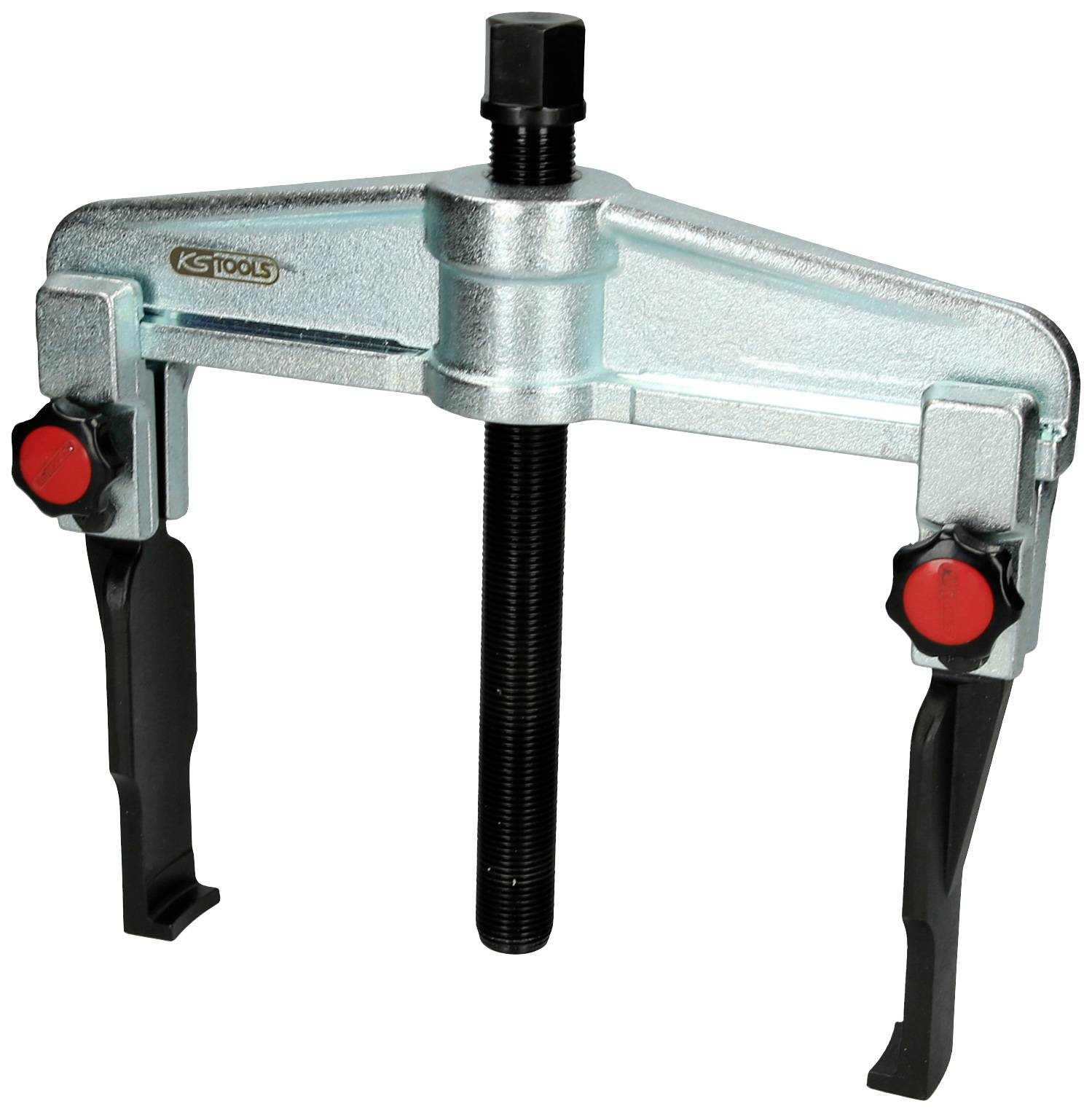 Abzieher-Werkzeug mit zwei Greifarmen und Schraubmechanismus, zur Entfernung von Lagern oder Zahnrädern in Maschinenbauanwendungen.