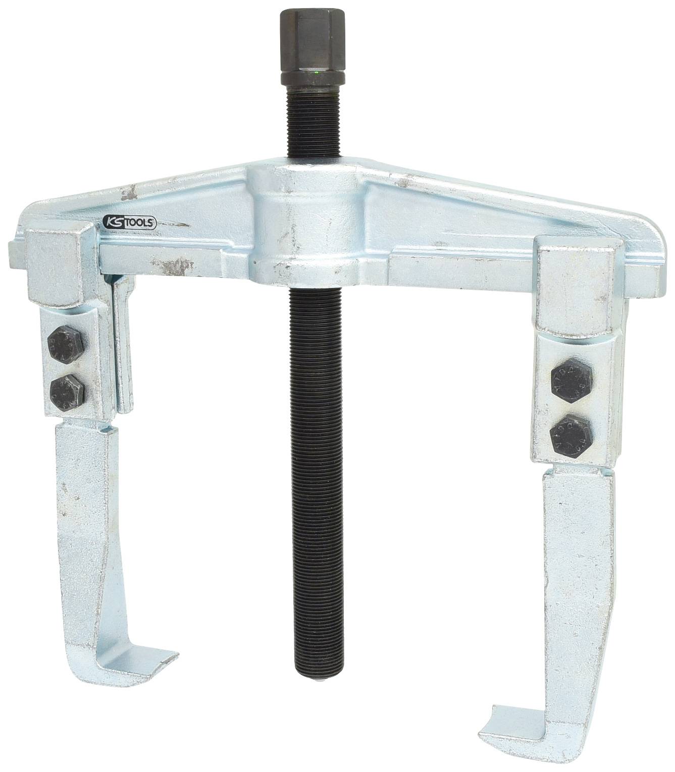 Ein mechanischer Abzieher mit zwei Armen und einem zentralen Schraubmechanismus, verwendet zum Entfernen von Lagern oder Zahnrädern.