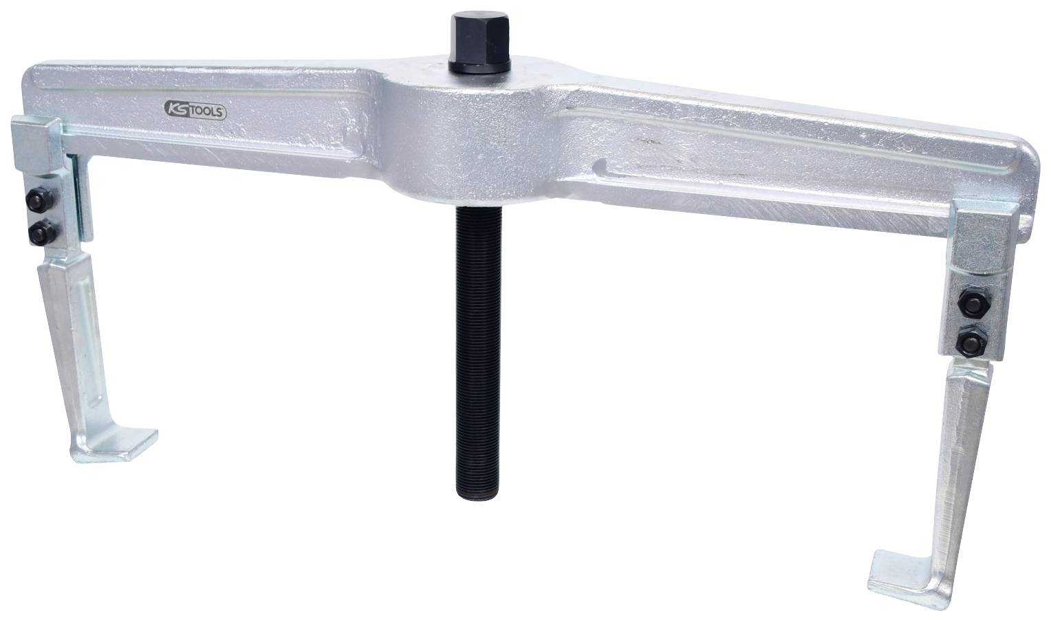 Abzieher mit zwei Armen aus Metall, zur Entfernung von fest sitzenden Bauteilen auf einer Achse.