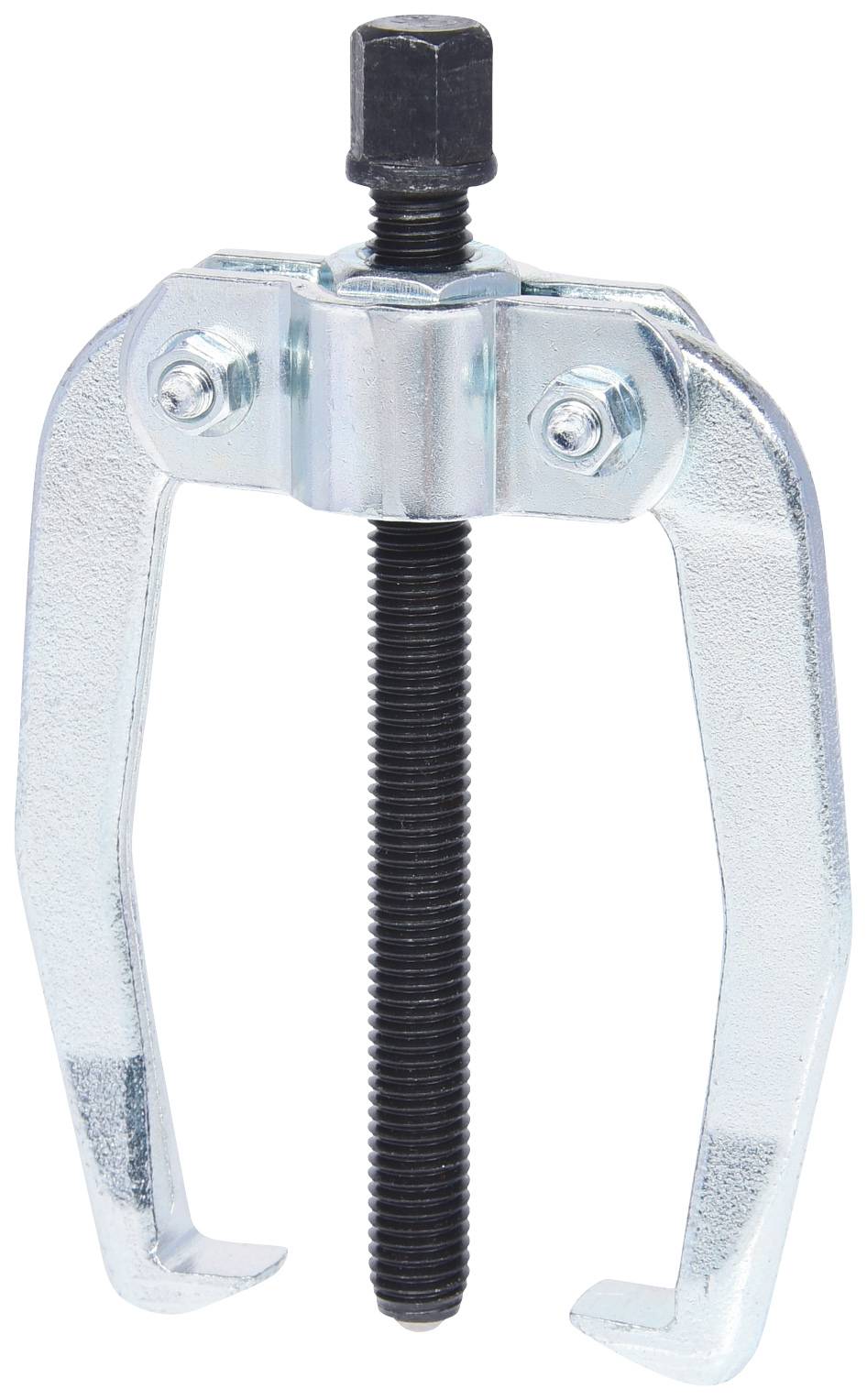 Abzieher mit zwei Hakenarmen und einer zentralen Schraube zur Wartung oder Reparatur mechanischer Teile.