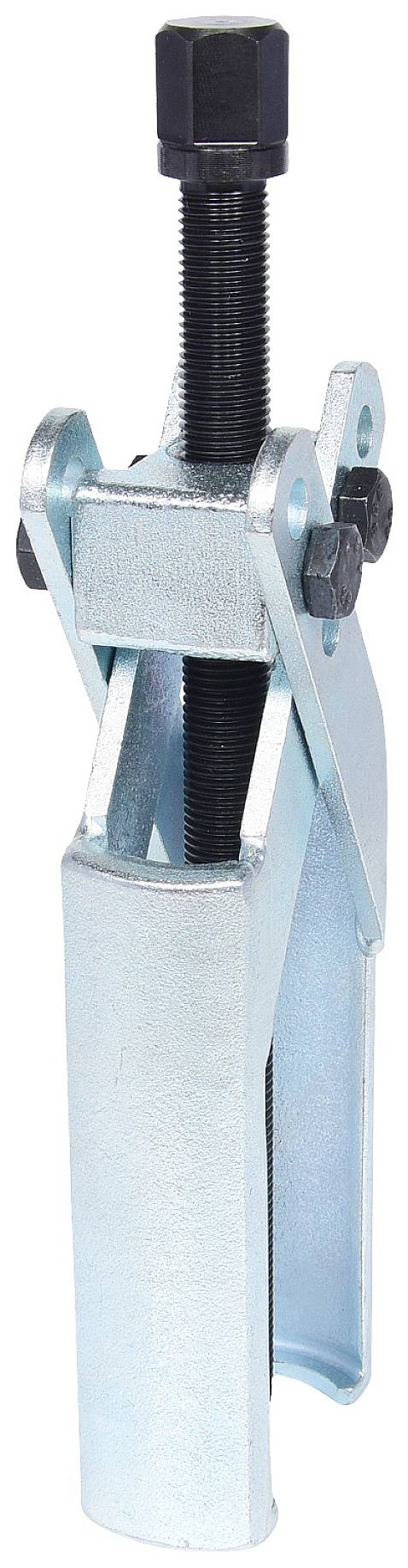 Bild eines Abziehers, eines Werkzeugs zum Entfernen festsitzender Teile wie Lager. Hauptkörper aus Metall mit einem zentralen Schraubmechanismus.