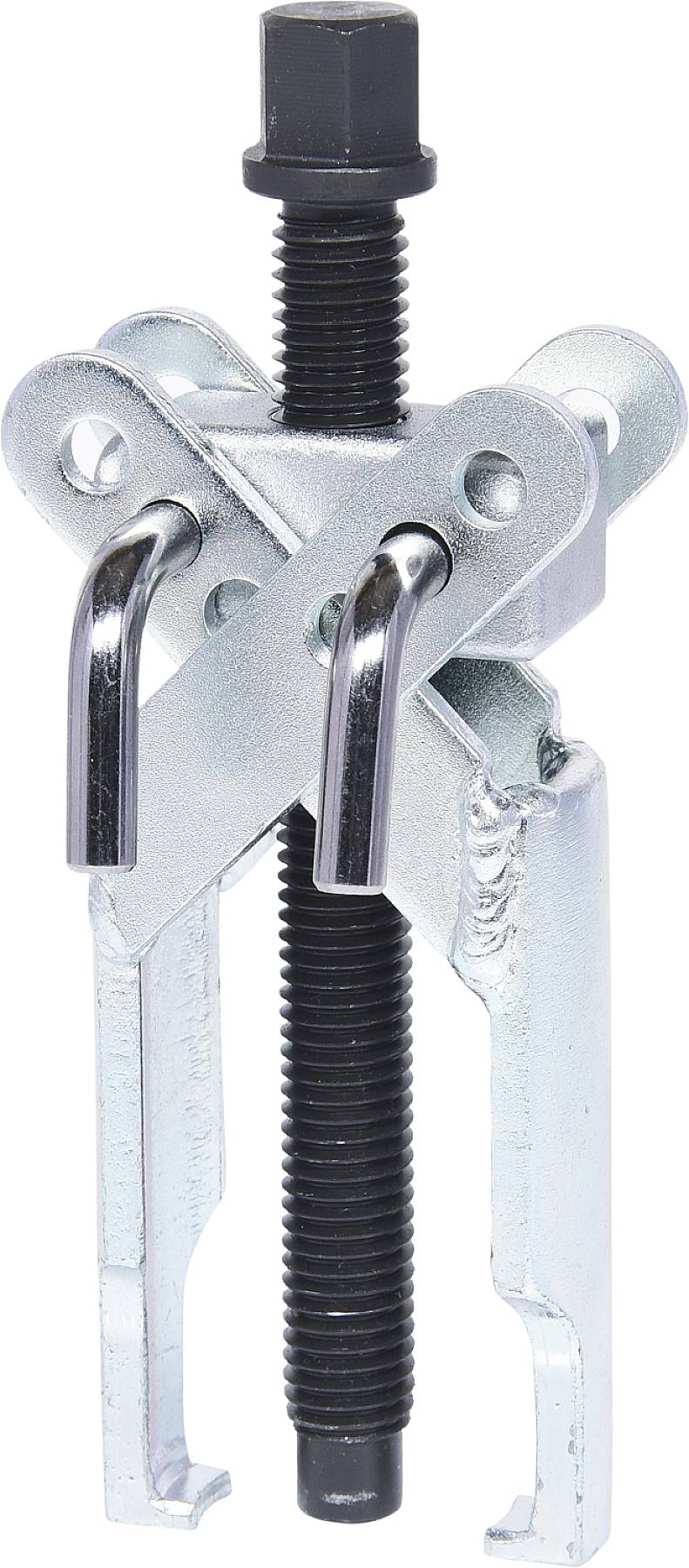 Ein Zweiarm-Abzieher aus Metall mit schwarzer Schraube zur Entfernung von Lagern oder ähnlichen Bauteilen.
