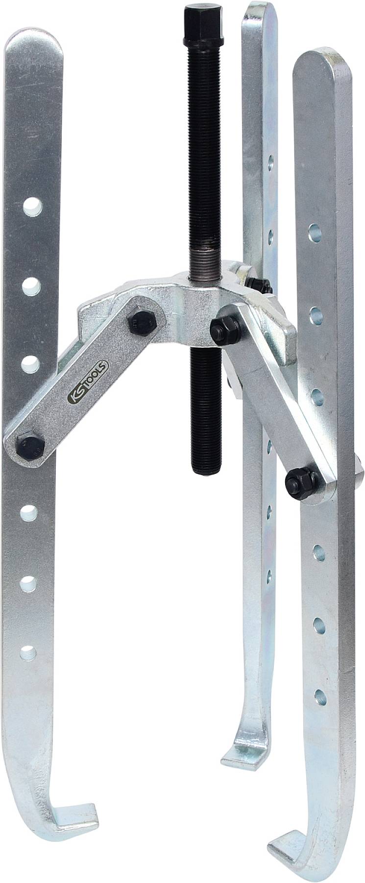 Ein mechanischer Abzieher mit drei Armen, ideal zum Entfernen von Lagern oder Zahnrädern von Wellen.