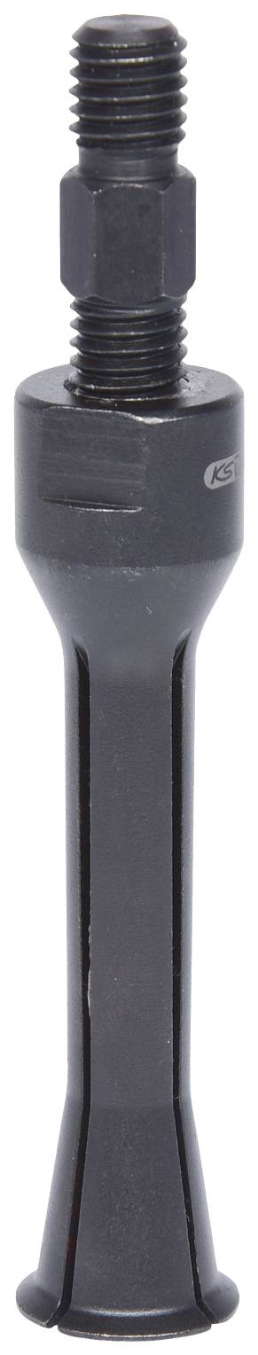 Metallischer Spannzapfen mit Gewinde, geeignet zur Befestigung oder Spannvorrichtung, vor weißem Hintergrund.