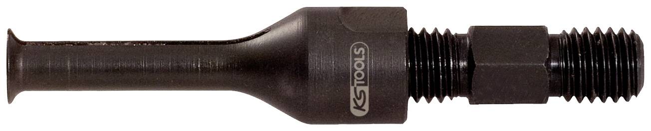 Ein schwarzer, metallischer Adapteraufsatz mit Gewinde, links das KS Tools-Logo, verwendet in mechanischen Anwendungen.