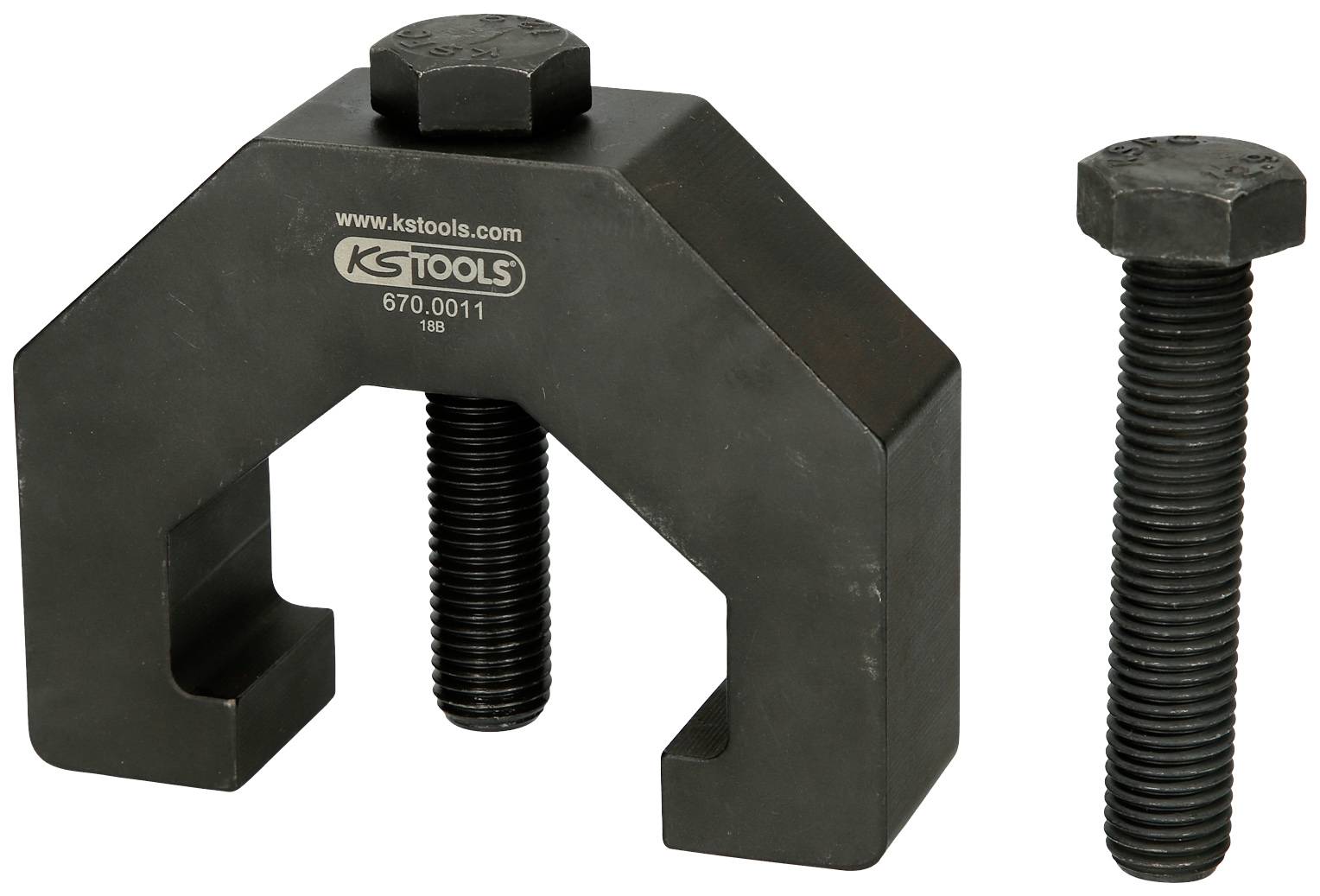 Ein Spurstangen-Abzieher von KS Tools mit einer Schraube zur Trennung von Spurstangenköpfen bei Fahrzeugen.