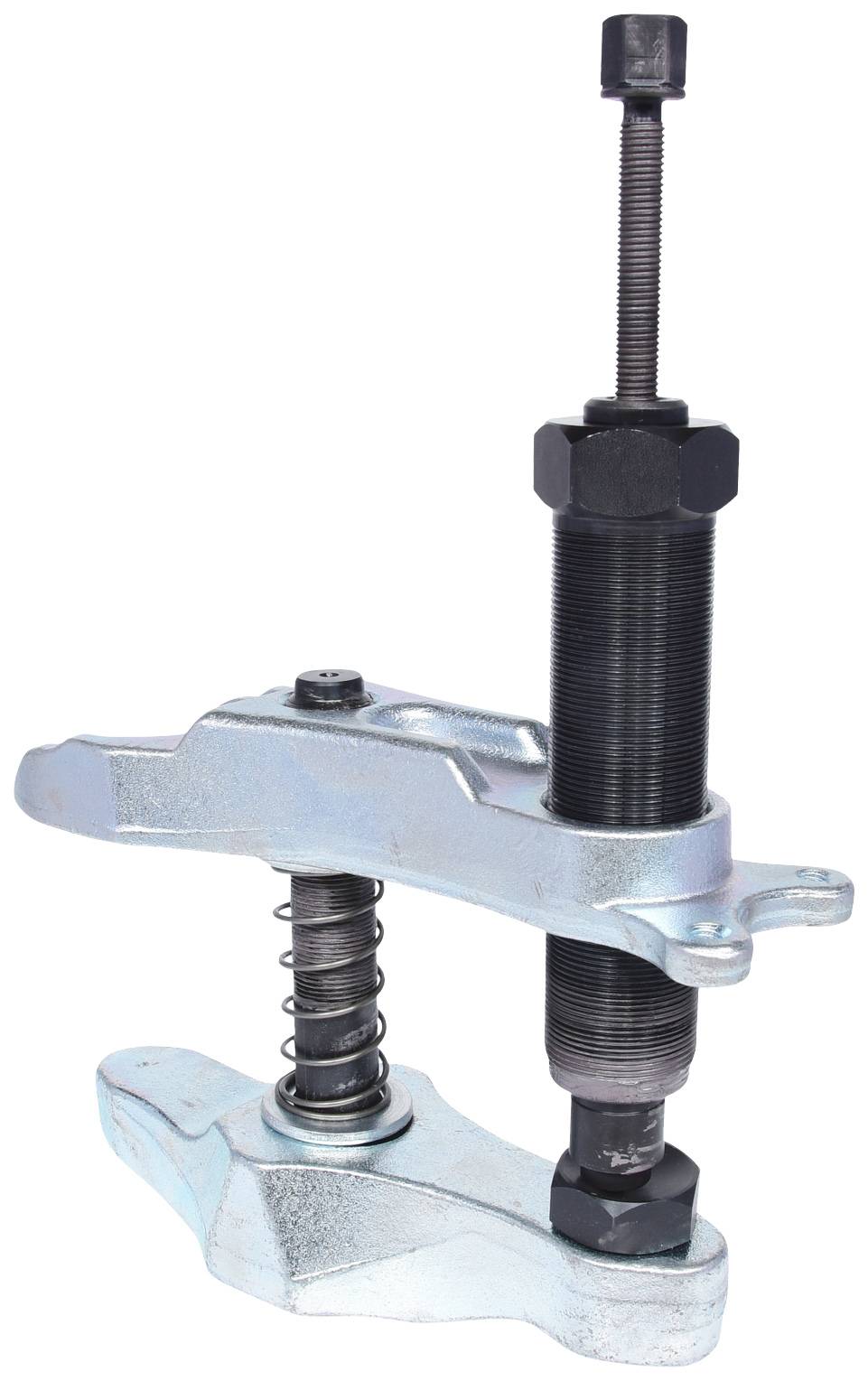 Ein metallischer Werkzeugspanner mit einer schraubenartigen Vorrichtung. Verwendet, um Teile sicher zusammenzudrücken oder zu halten.