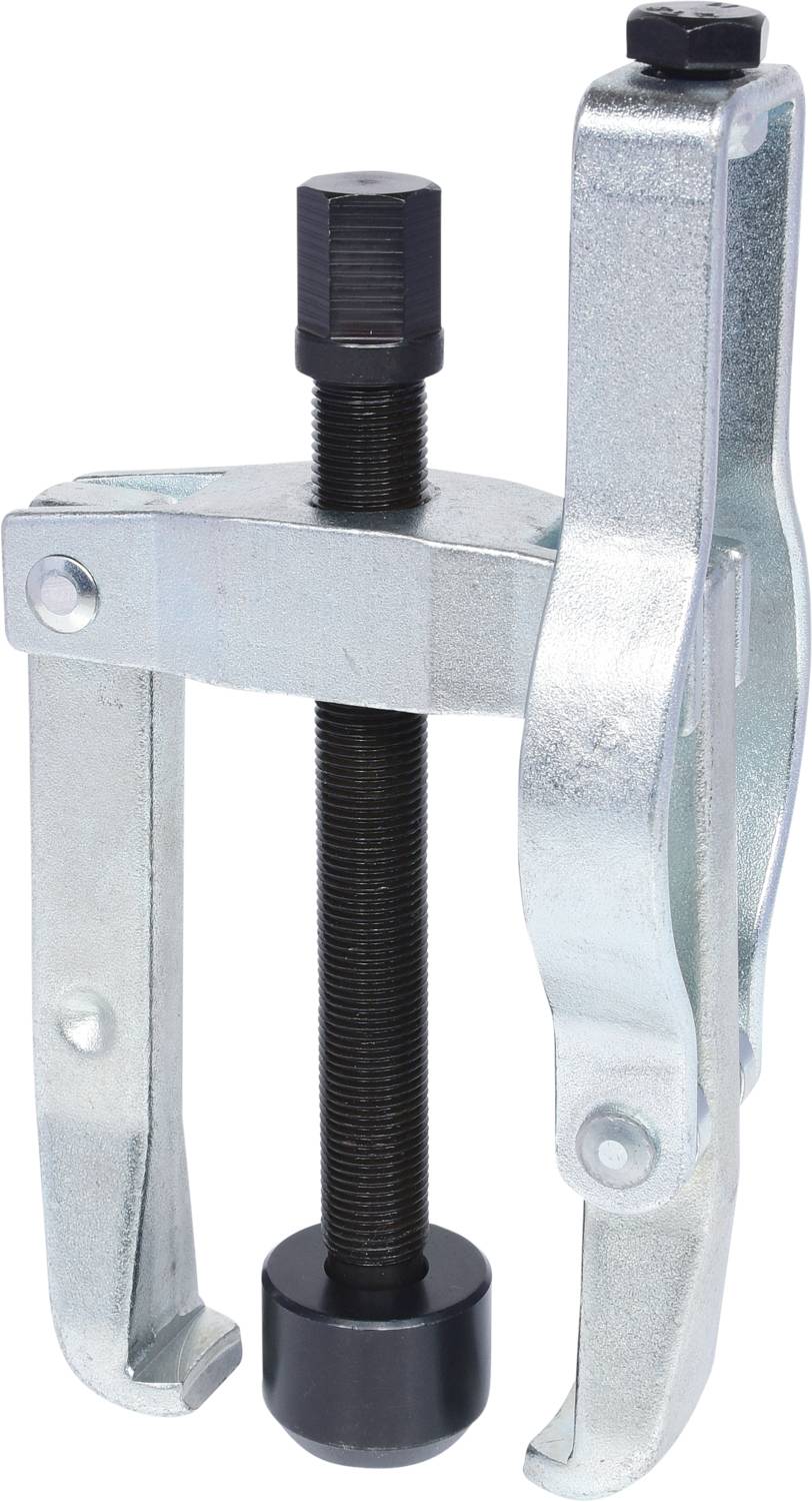 Zweiarmiger Abzieher aus Metall, zum Entfernen von Lagern oder Zahnrädern, mit einstellbarer Spindel und robustem Design für Werkstattanwendungen.