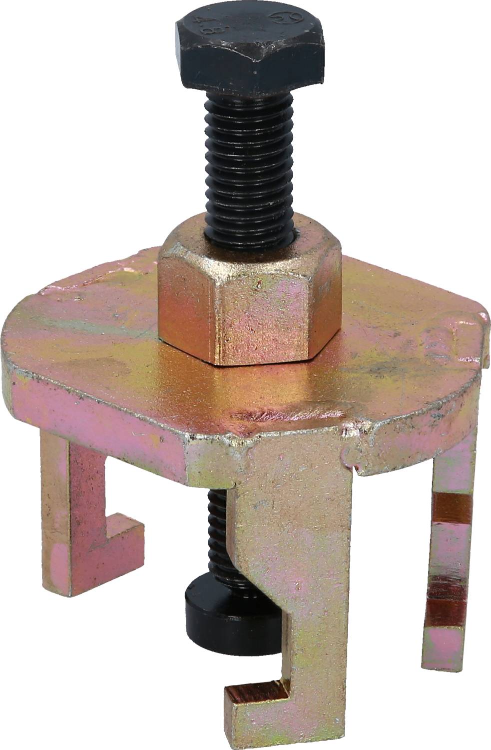 Dreiarmiger Abzieher, metallisch, mit zentraler Schraube zur einfachen Entfernung von Zahnrädern oder Lagern in mechanischen Anwendungen.