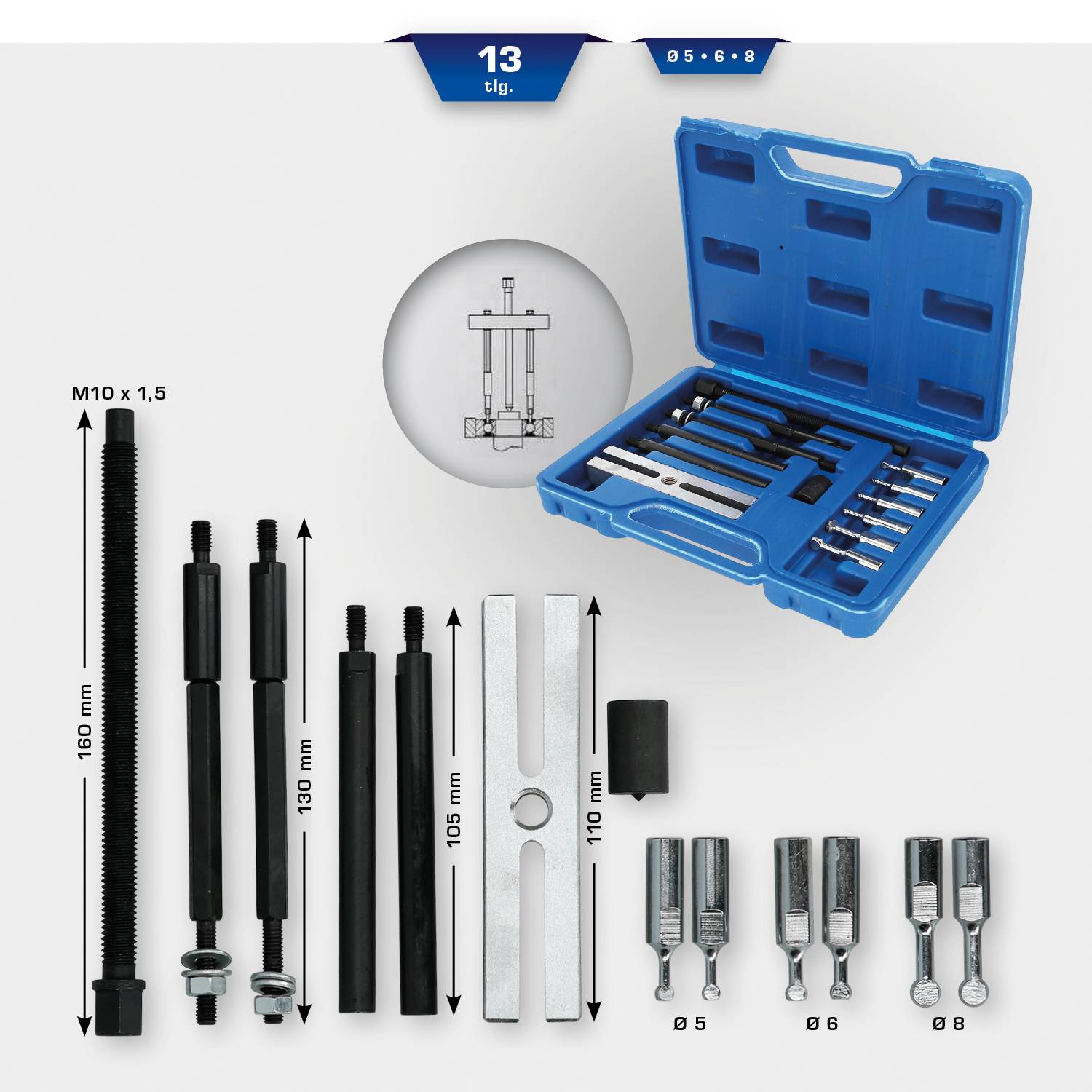 Brilliant Tools BT631050 Abzieher-Set