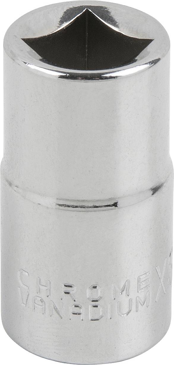 Stecknuss aus Chrom-Vanadium-Stahl, sechs Seiten, glänzende Oberfläche. Ideal für Werkzeuge im Kfz-Bereich.