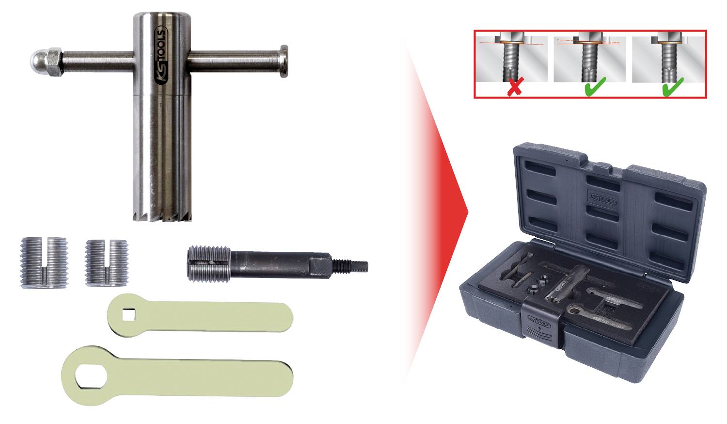 KS Tools 1501485 Ölablassschrauben-Dichtsitz-Planfräser-Satz, 6-tlg