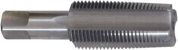 Gewindebohrer aus Metall mit spiralförmigen Schneiden, die zum Gewindeschneiden in Bohrungen verwendet werden.