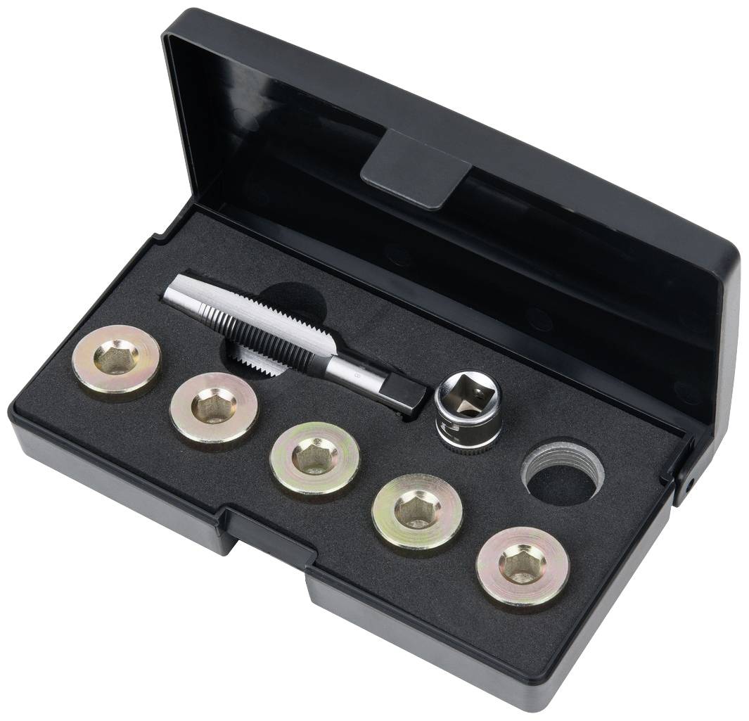 KS Tools 1504935 Ölablassschrauben-Gewindereparatur-Satz, 12-tlg M18 x 1,5