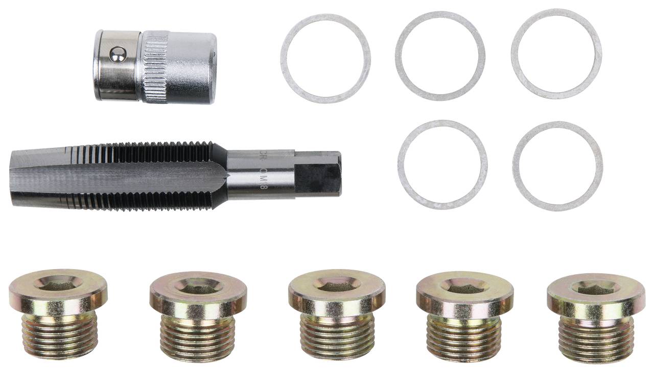 KS Tools 1504935 Ölablassschrauben-Gewindereparatur-Satz, 12-tlg M18 x 1,5