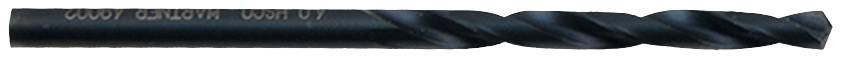 Ein schwarzer Spiralbohrer liegt horizontal. Er hat eine glatte Oberfläche und eine scharfe Schneidkante für Bohren in Metall.