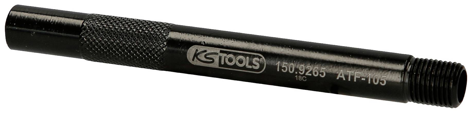 Schwarzer Metallstift mit der Aufschrift 'KS Tools 150.9265 - ATF-105' auf der Seite.