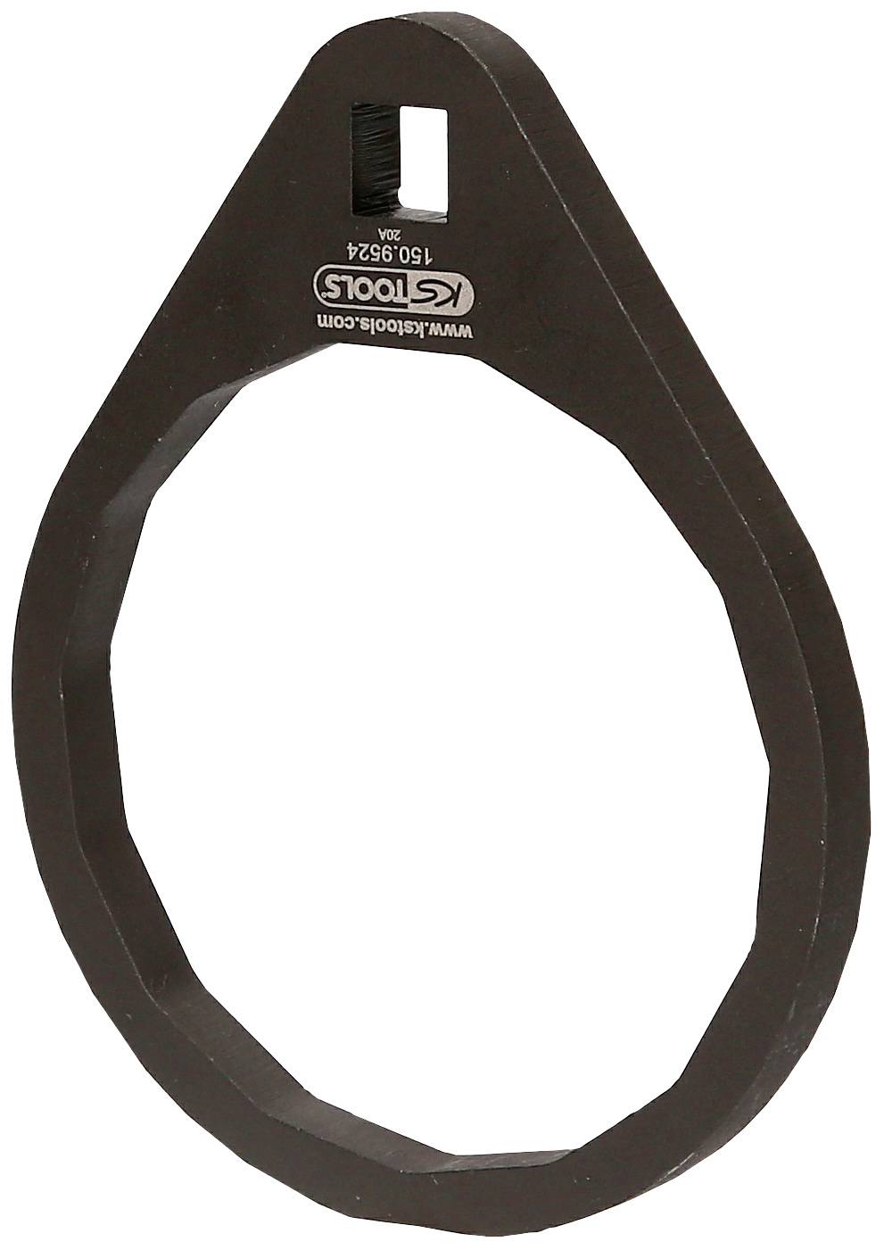 Ein ovaler Ringschlüssel aus Metall mit der Gravur 'KS Tools'. Geeignet zum Lösen und Festziehen von Schrauben oder Muttern.