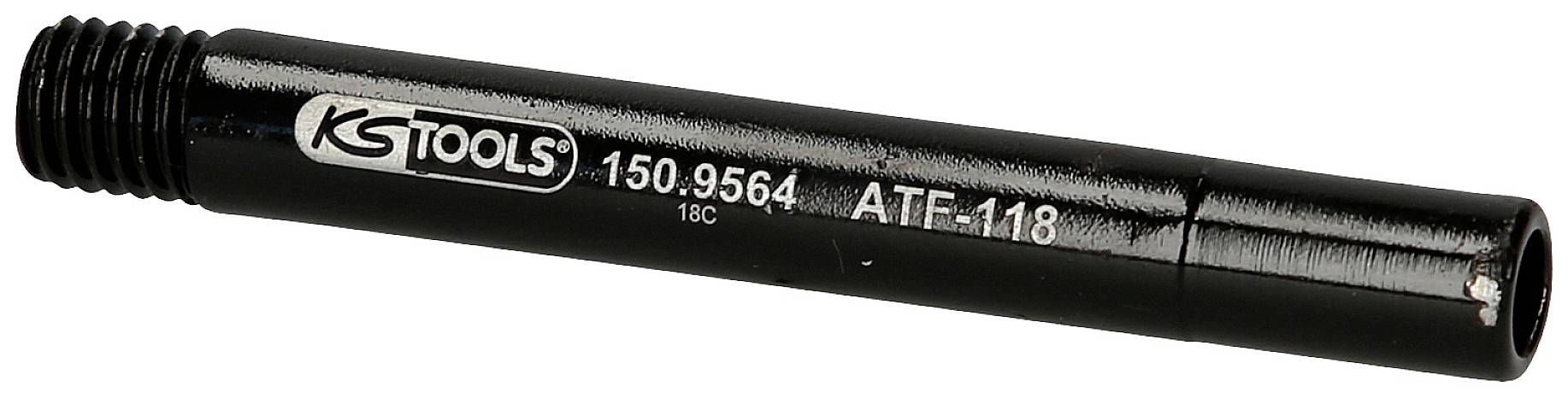 Ein schwarzer Adapter von KS Tools mit der Aufschrift '150.9564 ATF-118', verwendet für spezielle Anwendungen in der Mechanik.