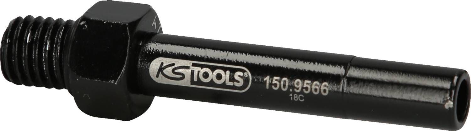 Ein schwarzer Schraubendreher-Aufsatz mit der Aufschrift 'KS Tools 150.9566'.