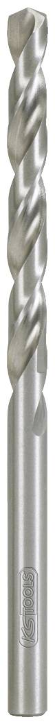 Ein silberner Spiralbohrer aus Metall, senkrecht stehend. Geeignet zum Bohren von Löchern in verschiedenen Materialien.