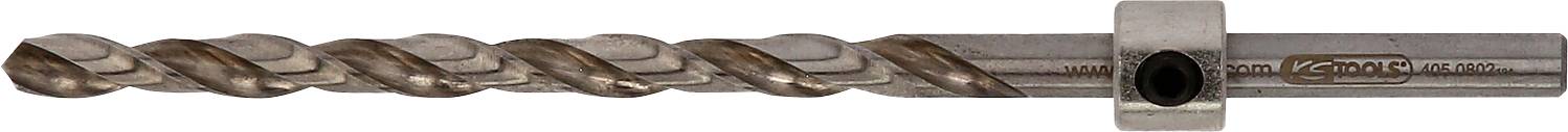 Spiralbohrer mit Anschlagbund auf einer Metallwelle, verwendet zum Bohren mit kontrollierter Tiefe.