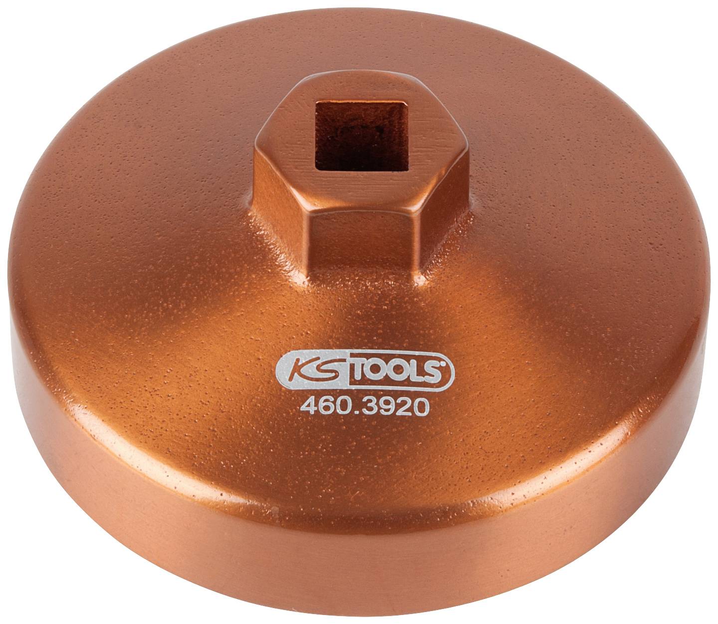 Ein orangefarbener Ölfilterschlüssel von KS Tools mit der Teilenummer 460.3920.