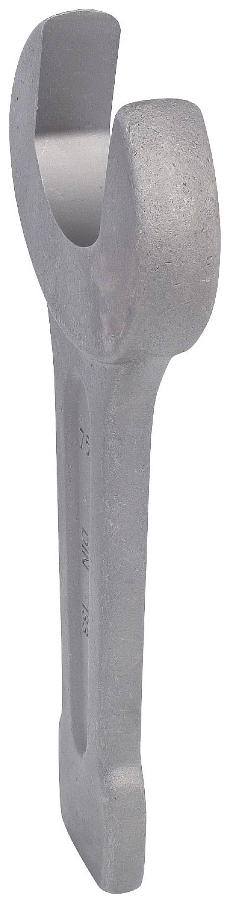Großer Metallmeißel mit abgewinkeltem Kopf, ideal zum Entfernen von Mörtel oder Beton zwischen Steinen oder Ziegeln.