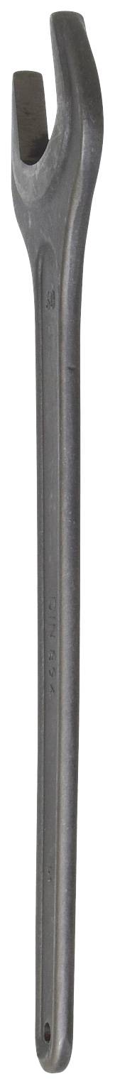 Ein Metall-Schraubenschlüssel mit offenem Maul, geeignet zum Lösen oder Festziehen von Schrauben und Muttern.