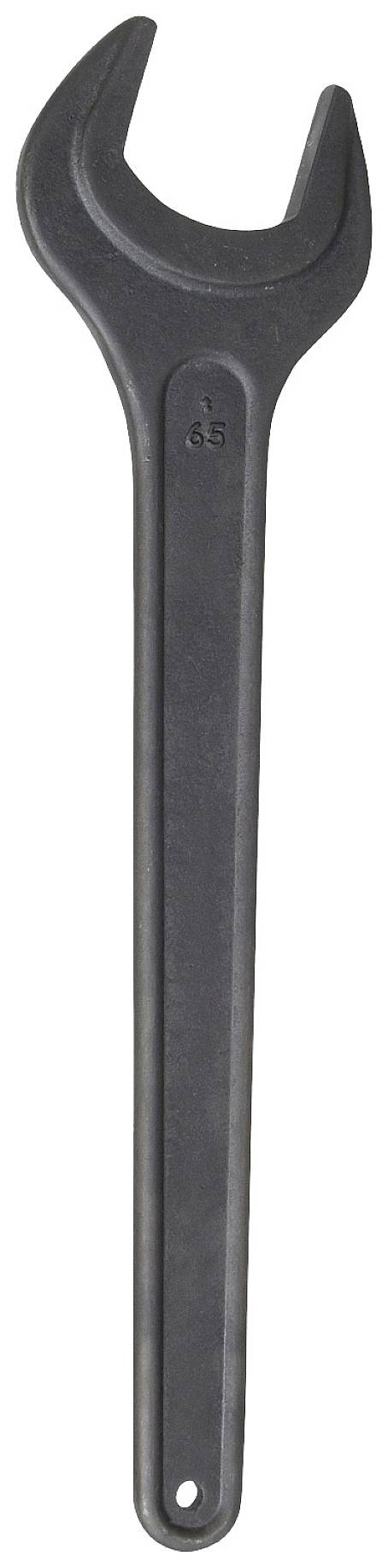 Ein verstellbarer Schraubenschlüssel aus Metall, hauptsächlich schwarz, mit einem runden Griffende. Geeignet für verschiedene Schraubengrößen.