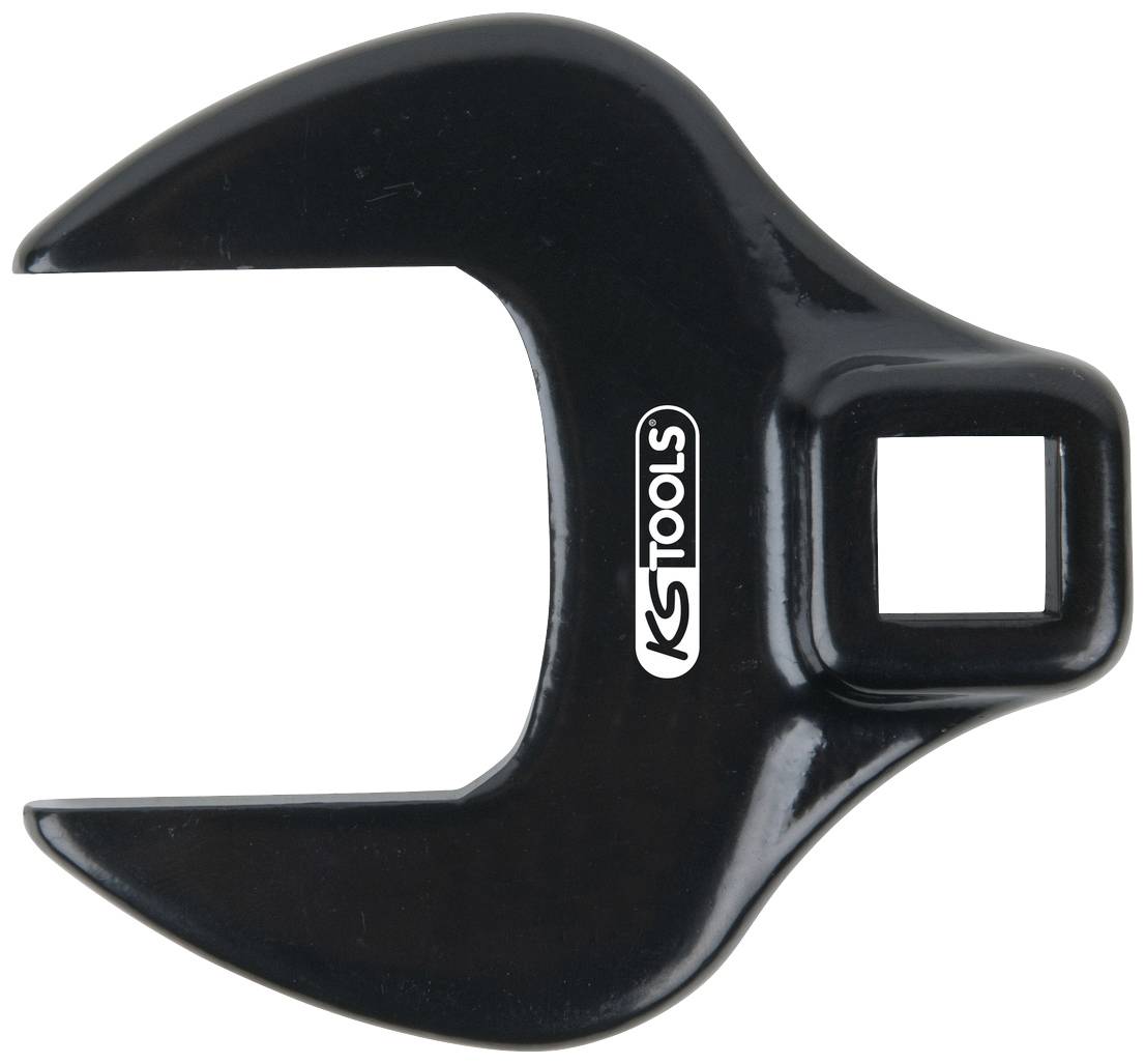 Offener Maulschlüsselaufsatz aus Metall, schwarz, mit quadratischer Aufnahme für Ratschen oder Drehmomentschlüssel, mit 'KS Tools'-Logo.