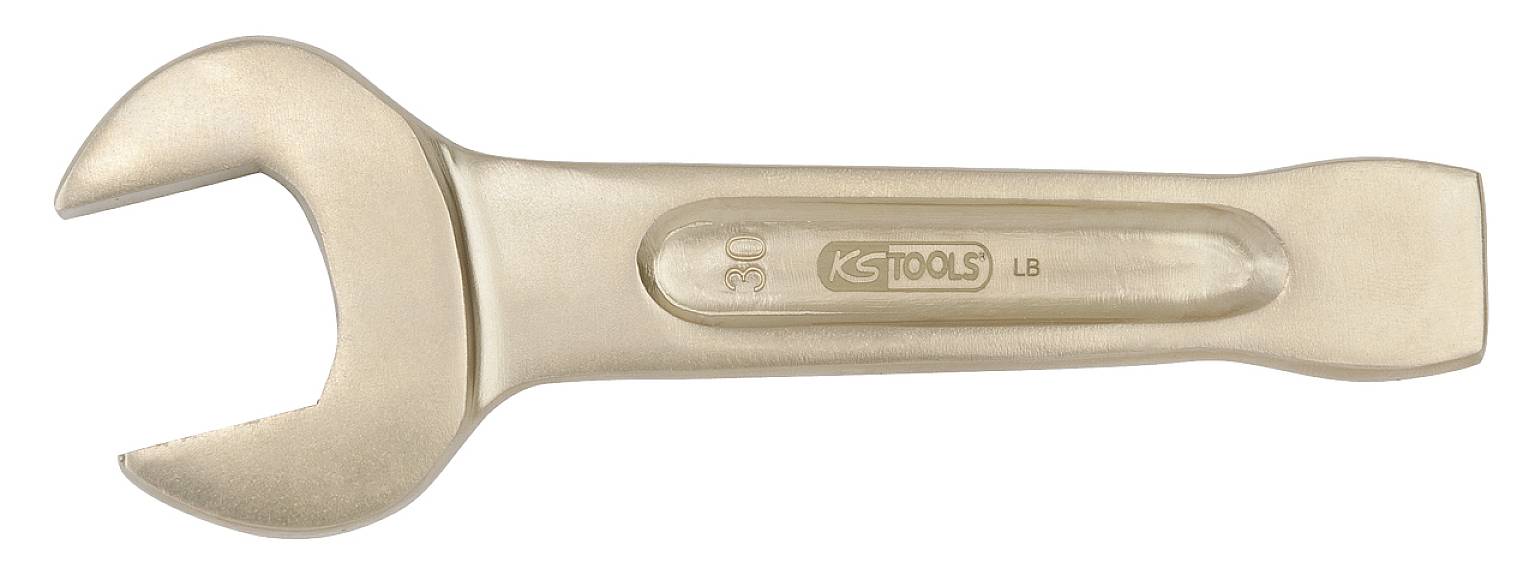 Ein verstellbarer Schraubenschlüssel mit geöffneter Maulöffnung, designed für industrielle Anwendungen von KS Tools.