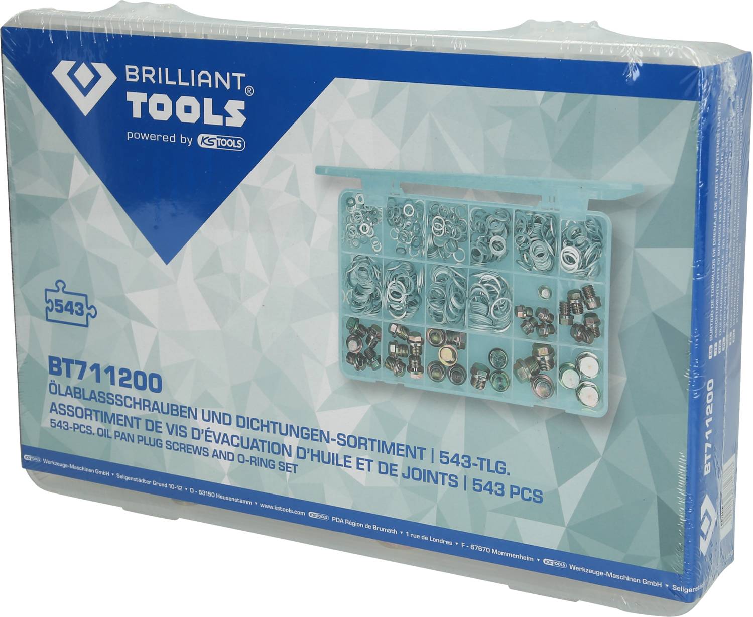 Brilliant Tools BT711200 Ölablassschrauben und Dichtungen-Sortiment, 543-tlg